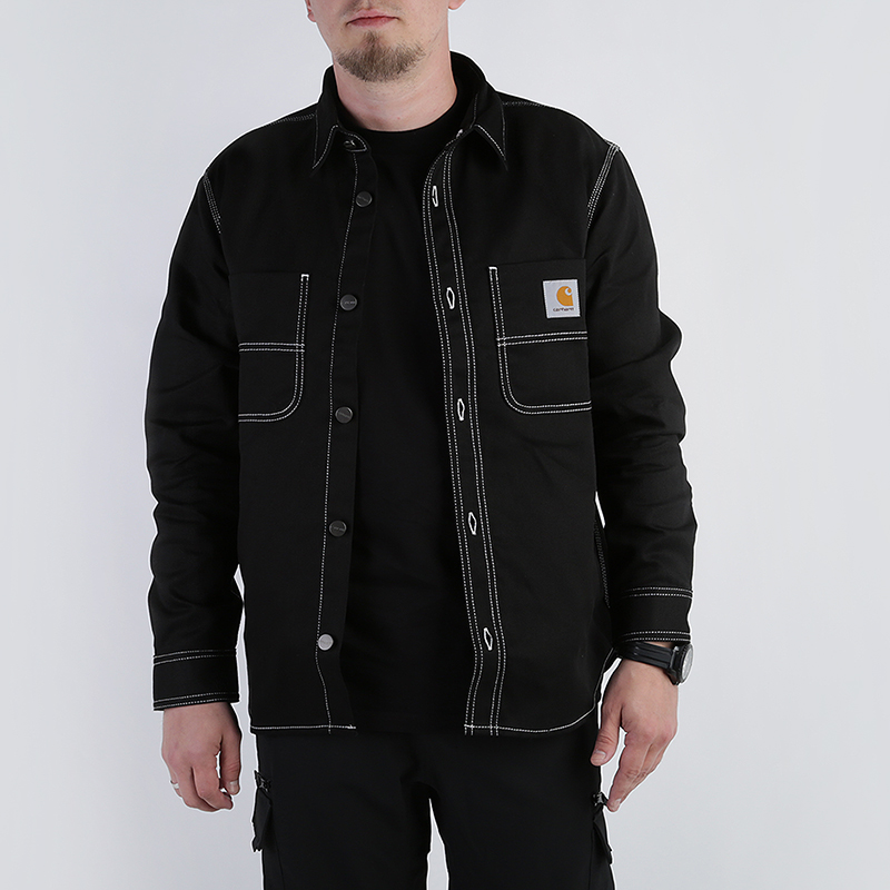 мужская черная рубашка Carhartt WIP Chalk Shirt Jac I025939-black - цена, описание, фото 3